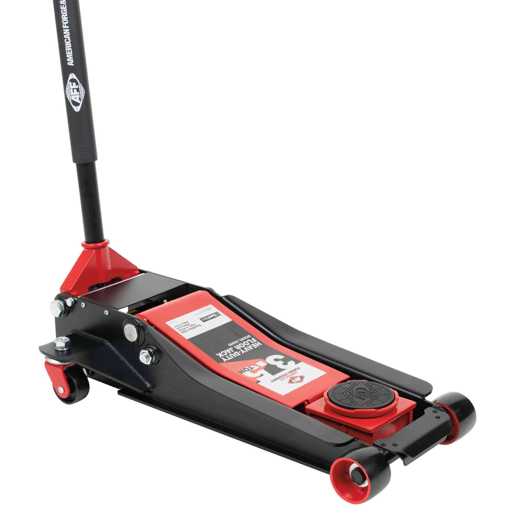 American Forge & Foundry - Service Jack - 3.5 Ton Capacity - Lightning™ Lift - Short Chassis - 1 pc Handle - 3.75" Min H to 20.5" Max H - Heavy Duty - Model # 350HD